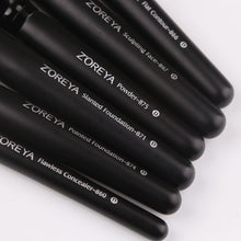 Load image into Gallery viewer, ZOREYA zestaw czarnych pędzli do makijażu oczu twarzy kosmetycznych fundacja Powder Blush Eyeshadow Kabuki mieszania pędzel do makijażu przyrząd kosmetyczny