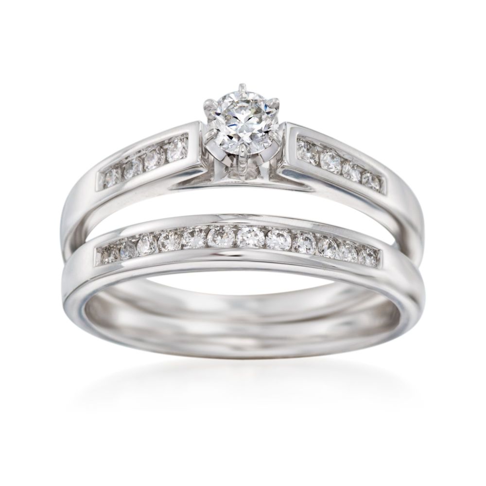 14kt silver bridal rings sets