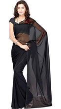 Load image into Gallery viewer, Black Georgette Buti Saree With Blouse Piece NEW
