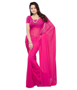 Pink Georgette Buti Saree With Blouse Piece