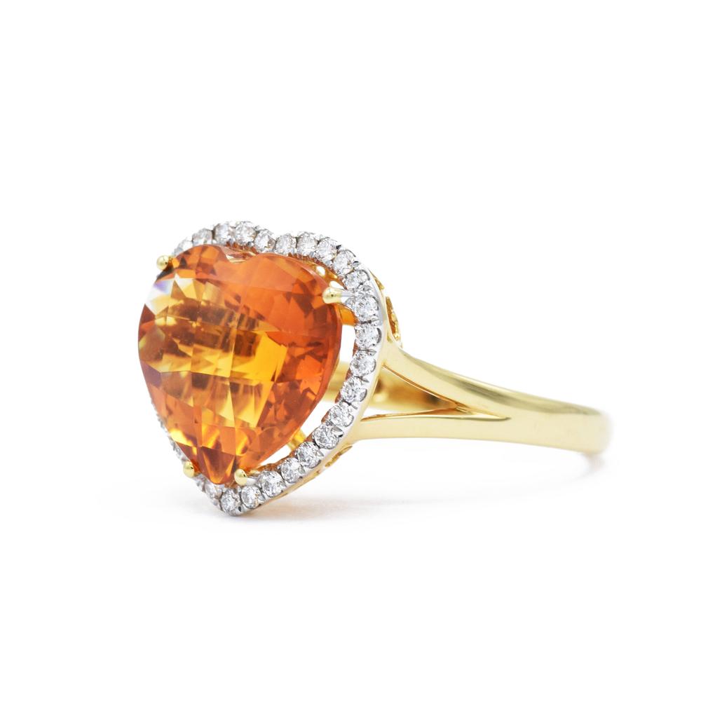 Heart shape gold ring