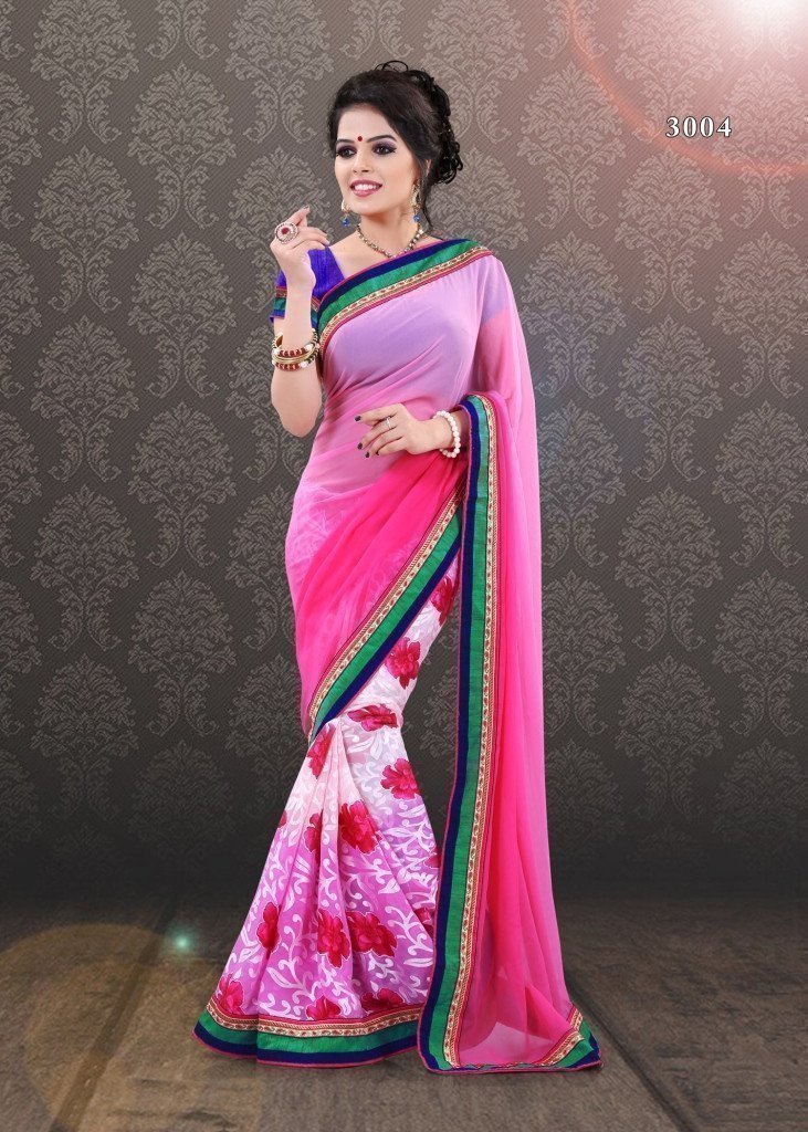 DIVA EMPORIO Beautiful Party wear Designer collection Floral Pink half saree