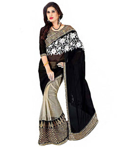 Hot Selling Black Golden Heavy Saree