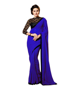 Best Georgette Blue Hotstar Party wear Saree Order Online