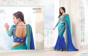 Best Selling Blue Designer Saree for Gift