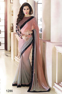 Super Hot Sophiya Peach Chiffon Saree