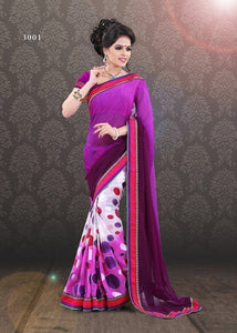 Indian Ethnic Weightless Violet Brasso Saree