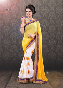 Good Looking Yellow Weightless Surati Saree