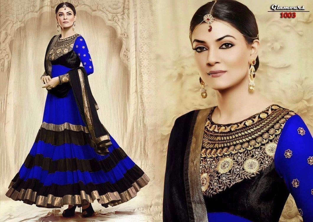 Angel Sushmita Designer Blue Anarkali Suit