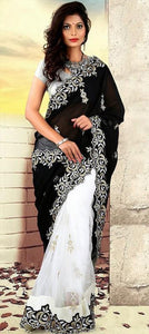 White Net Fancy Lace Saree