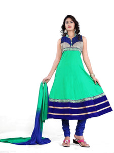 Cute looking Cotton and Net Embroidered Salwar suit