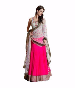 Designer Pink Lehnga Saree