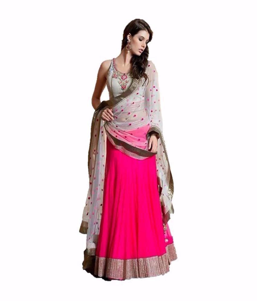 Designer Pink Lehnga Saree