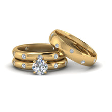 Load image into Gallery viewer, 14kt silver bridal rings sets
