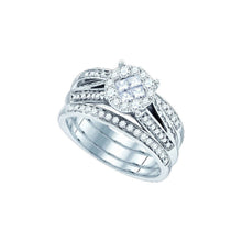 Load image into Gallery viewer, 14kt silver bridal rings sets
