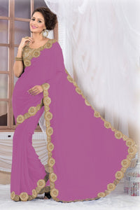 Chic Pink Georgette Saree EBSFS16509