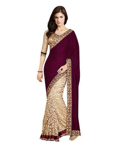 Exlusive Magenta/cream Designer Saree with Brasoo Pallu Saree