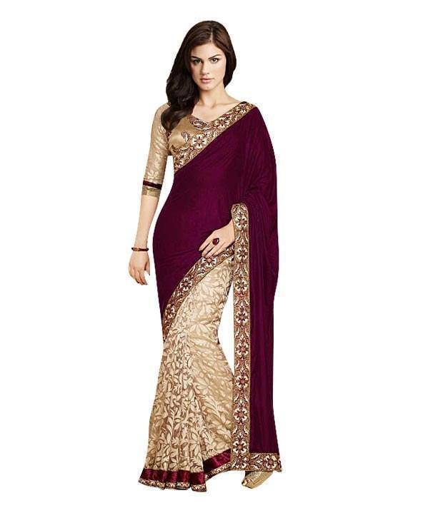 Exlusive Magenta/cream Designer Saree with Brasoo Pallu Saree