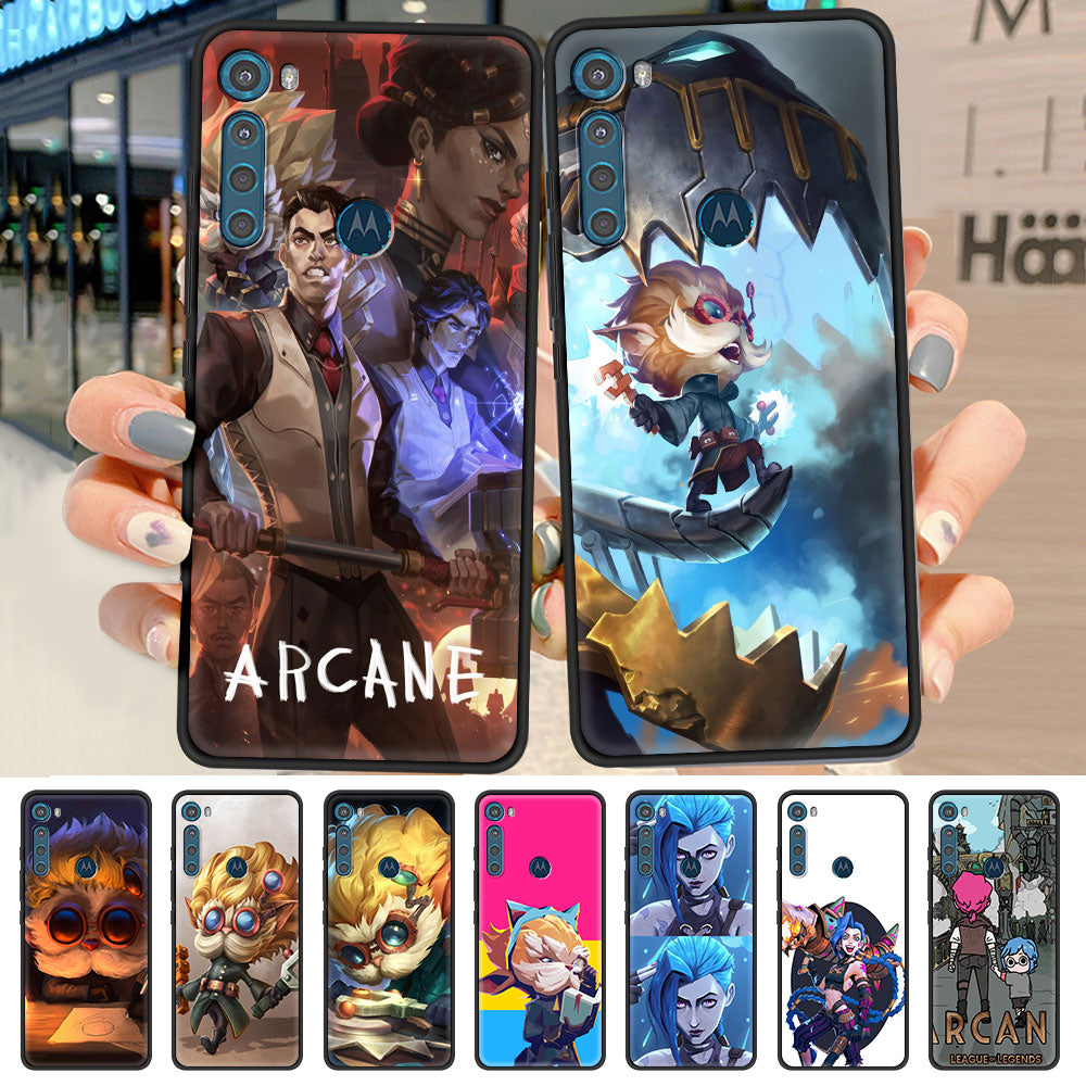 Black Phone Case for Motorola Moto G30 G60 G9 Play One Fusion G8 Power E6s Flexible Coques One Hyper Shell A-Arcane Hemerdinger