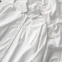 Load image into Gallery viewer, Office Lady Style White Shirt Solid Harajuku Pocket Long Sleeve Womens Tops And Blouses Casual 2021 Autumn Loose Shirt Blusas

