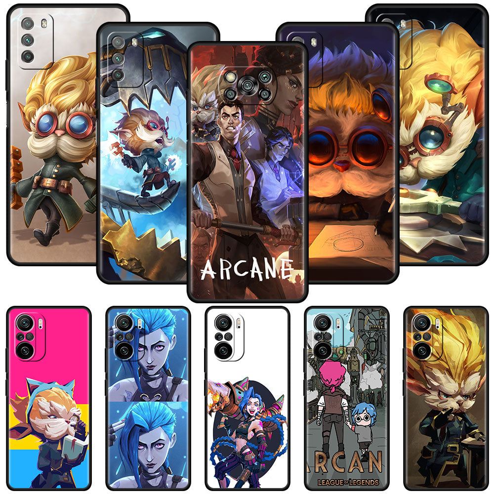 SmartPhone Case for Xiaomi Redmi Note 9S 11 9 8Pro 9C NFC K40 8T 9T 10 Black Coque 9A 7 7A Funda Bag A-Arcane Hemerdinger