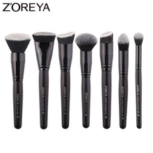 Load image into Gallery viewer, ZOREYA zestaw czarnych pędzli do makijażu oczu twarzy kosmetycznych fundacja Powder Blush Eyeshadow Kabuki mieszania pędzel do makijażu przyrząd kosmetyczny
