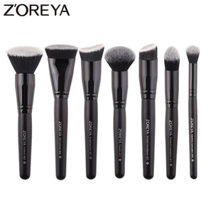 ZOREYA zestaw czarnych pędzli do makijażu oczu twarzy kosmetycznych fundacja Powder Blush Eyeshadow Kabuki mieszania pędzel do makijażu przyrząd kosmetyczny