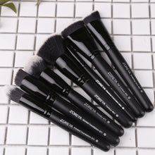 Load image into Gallery viewer, ZOREYA zestaw czarnych pędzli do makijażu oczu twarzy kosmetycznych fundacja Powder Blush Eyeshadow Kabuki mieszania pędzel do makijażu przyrząd kosmetyczny
