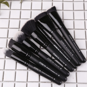 ZOREYA zestaw czarnych pędzli do makijażu oczu twarzy kosmetycznych fundacja Powder Blush Eyeshadow Kabuki mieszania pędzel do makijażu przyrząd kosmetyczny